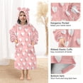 thumbnail image 4 of Wearable Blanket with Sleeves and Pocket Oversized Hooded Sweatshirt 3-14 YR White Heart S, 4 of 7