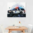 thumbnail image 2 of JEUXUS  Framed Truck Wall Art Boys Room Decor Nursery Decor, Watercolor Construction Car Canvas Prints Poster Painting for Kids Baby Room Playroom Home Decor  16x12in, 2 of 6