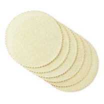 Martha Stewart Woven Water Resistant Lindos Fabric Placemat Set 6-Pack, 15" Round, Beige