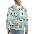 thumbnail image 7 of Uemuo Christmas Winter Animals Pattern Women's Hoodie with Eye-catching Drawstrings- Casual Pullover Hoodie with Kangaroo Pocket, Stylish Hooded Sweatshirt-Medium, 7 of 7