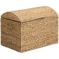thumbnail image 3 of eHemco Heavy-duty Water Hyacinth Wicker Storage Trunk with Metal Frame and Arch Lid, 24.4 by 16.5 by 18.5 Inches, Natural, 3 of 8