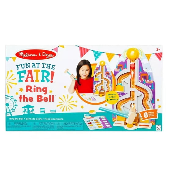 Melissa & Doug Fun at the Fair! Treasure Mountain Ring the Bell Wooden Playset, Multicolor, 8 Pieces
