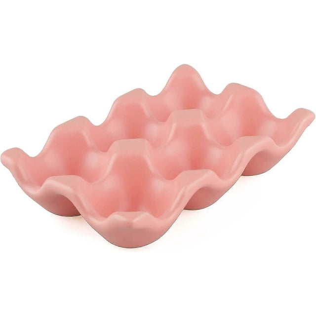 Ceramic Egg Holder 6 Cups Porcelain Egg Tray Set Kitchen Restaurant Fridge Storage Decorative Access