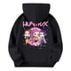 thumbnail image 3 of Moonsky Sudadera con capucha y cordón HUNTRX, estampado de grupo de chicas coreanas, jersey corto, suave y cómodo, top de manga larga para primavera y otoño. Negro 160, 3 of 4