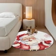 thumbnail image 2 of Round Rugs 8Ft, Red Santa Christmas Round Area Rug Washable Indoor Throw Carpet, Xmas Snowflake Watercolor Large Non Slip Circle Rug for Kids Room RV Home Decor Aesthetic, 2 of 8