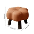 thumbnail image 3 of Hyknon Small Foot Stool Ottoman, Floral Round Faux Leather Wood Leg Foot Rest for Couch, Under Desk Pouf Footstool Footrest for Living Room Bedroom, Entryway Padded Household Seating Stool, Coffee, 3 of 7