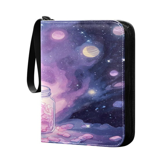 4 Pocket Card Binder with 50-page sleeve can hold 400 game cards Ethereal Galaxy