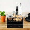 thumbnail image 4 of LOVEVER Farmhouse Wooden Countertop Coffee Bar Organizer with Coffee Bean Drawer Rack  K-Cup Holder  and Storage Compartments - Compact Kitchen Storage Solution for Coffee Accessories  Sp, 4 of 6
