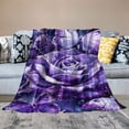 thumbnail image 2 of WYYP Flannel Blanket Purple Butterflies Rose Soft Sherpa White, 2 of 6