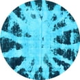 thumbnail image 1 of Ahgly Company Indoor Round Abstract Light Blue Modern Area Rugs, 4' Round, 1 of 4