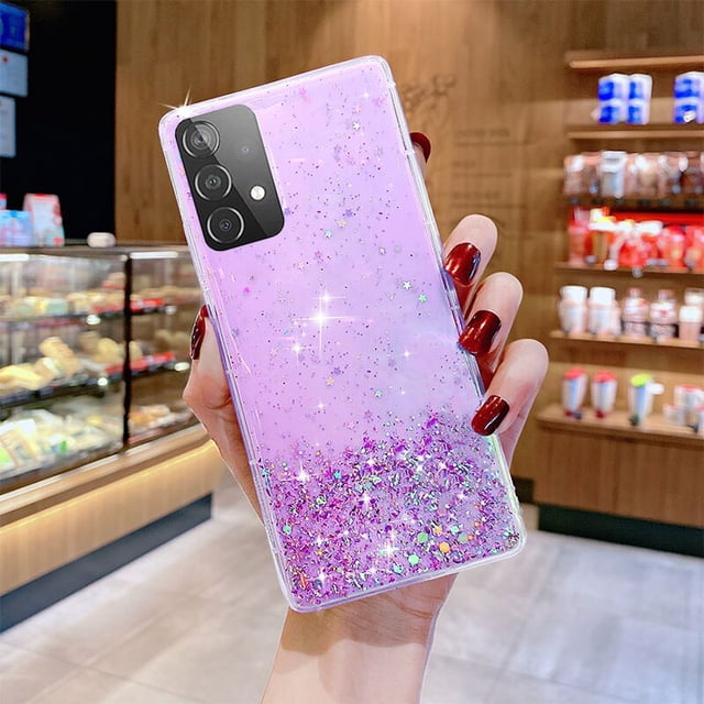 Funda de silicona con purpurina y lámina plateada para Samsung Galaxy, A13, A23, A33, A53, A73, A14, A34, A54, A04, A04E, A24, 4G, 5G comercio de xuanjing unisex