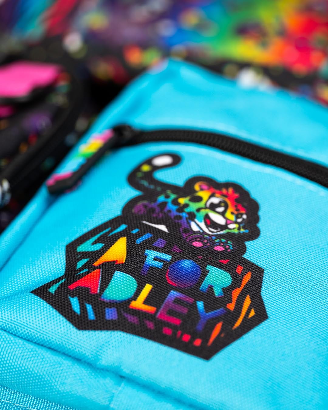 A for Adley Backpacks Featuring Adley Logos Great Backpack For School or Just Carrying Around Your Important Kid Things (Black Neon Rainbow)