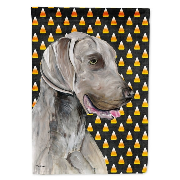 Carolines Treasures SC9170-FLAG-PARENT Weimaraner Candy Corn Halloween Portrait Flag  multicolor