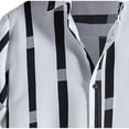 thumbnail image 4 of Chemise Rayée Homme Chemise Rayée à Manches Courtes Décontractée à Revers Cardigan Grande Taille, 4 of 5