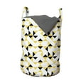 thumbnail image 1 of Geometric Laundry Bag, Futuristic and Modern Triangles Pattern on a Plain Background, Hamper Basket with Handles Drawstring Closure for Laundromats, 13" x 19", Mustard White, by Ambesonne, 1 of 4