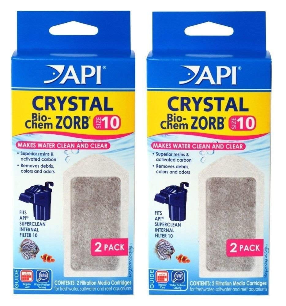 Size 10 2 Filters Each API Crystal Bio-Chem Zorb Internal Filter Cartridges 3 Pack 