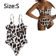 thumbnail image 2 of Trajes de baño de una pieza con escote pronunciado y espalda cruzada y corte alto para mujer, 2 of 7