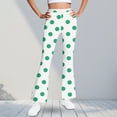 thumbnail image 2 of GigrtiJin 5-16 Years Big Girl's Causal Yoga Pants Polk Dot Printed Elastic Waisted Straight Leg Flare Pants Trendy Slim Workout Pants, 2 of 6