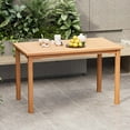 thumbnail image 2 of Costway Table à Manger Rectangulaire de Patio en Bois de Teck d'Indonésie Plateau à Lattes Spacieux Extérieur jusqu'à 6, 2 of 10