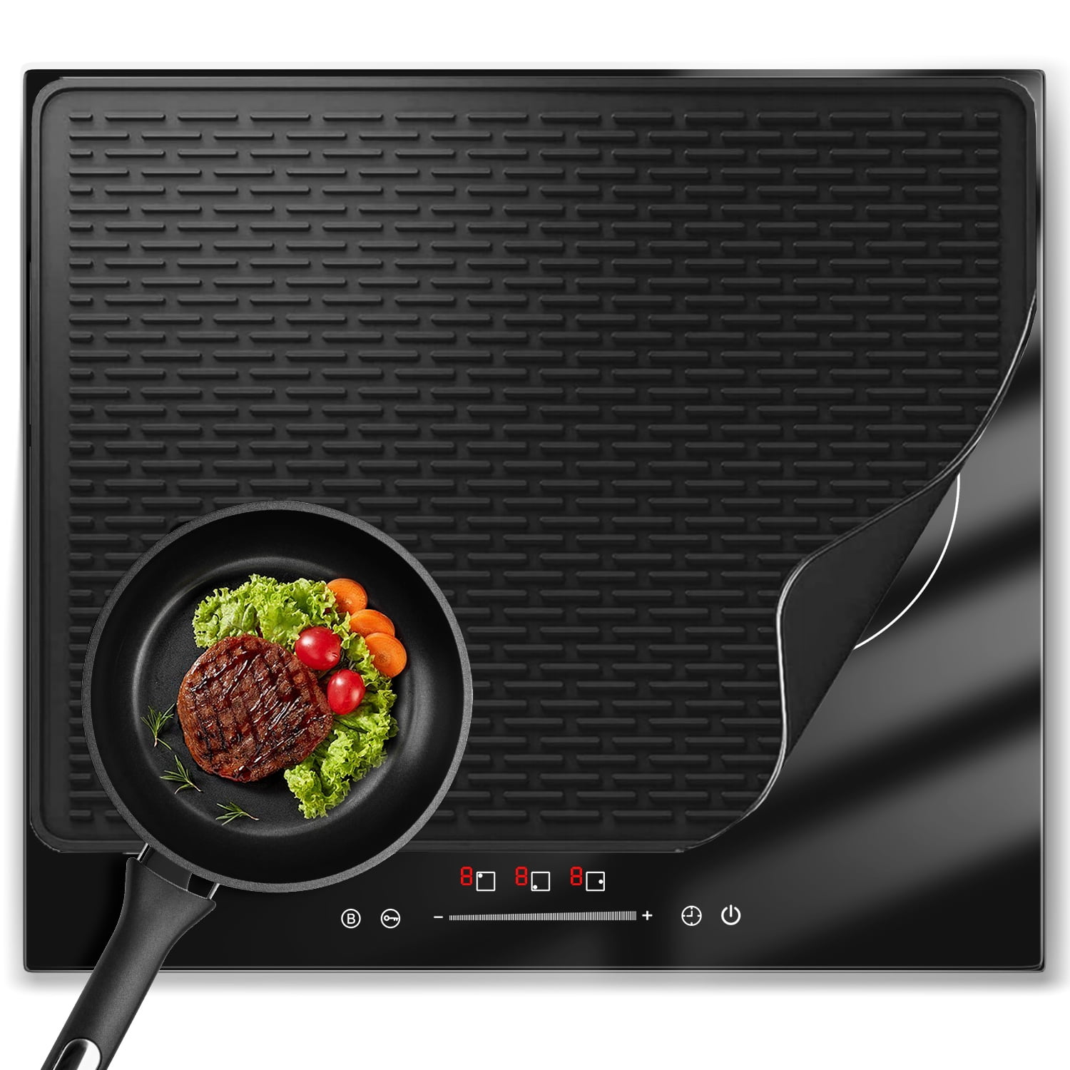 VoltCuisine 24 inch Stove Top Covers Food Grade Heavy Duty Silicone Glass Stove Top Cover Protector