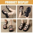 thumbnail image 1 of unbranded 1Par Sandalias De Cuña Negras Para Mujer Casual Y Para Y Diario, 1 of 8
