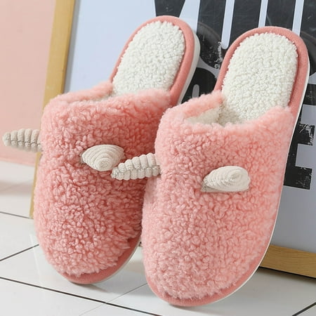 

〖Yilirongyumm〗 Red 37 Slippers For Women Ladies Couple Models Cotton Drag Autumn And Winter Home Slippers Cute Tentacles Warm Plush Cotton Slippers