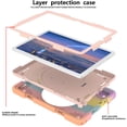 thumbnail image 4 of Dteck for Galaxy Tab A9 Case 8.7 Inch Case, Rugged Case for Samsung Galaxy A9 Tablet Case with 360 Rotating Stand Shoulder Strap Pen Holder, 2023 Model(SM-X110/X115/117), Rainbow Rosegold, 4 of 9