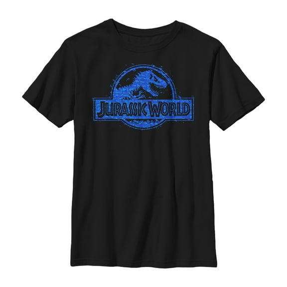 Boy's Jurassic World Wave Logo  Graphic Tee Black Medium
