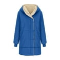 thumbnail image 5 of Fnooota Puffer Jacket for Women, Full Zip Mid Length Hooded Warm Winter Coats Blue Size XL, 5 of 5