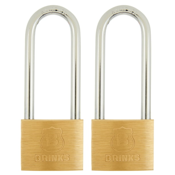 Brinks Solid Brass Padlock, 40mm Body with 21/2 inch Long Shackle, 2