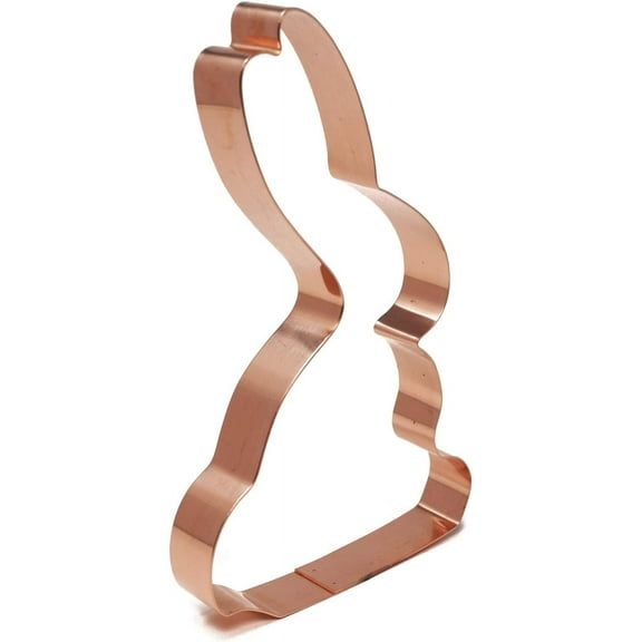 Large 6.5 Inch Tall Chocolate Bunny Cookie Cutter 6.5 X 4 inches - Handcrafted Copper Cookie Cutter by The Fussy Pup