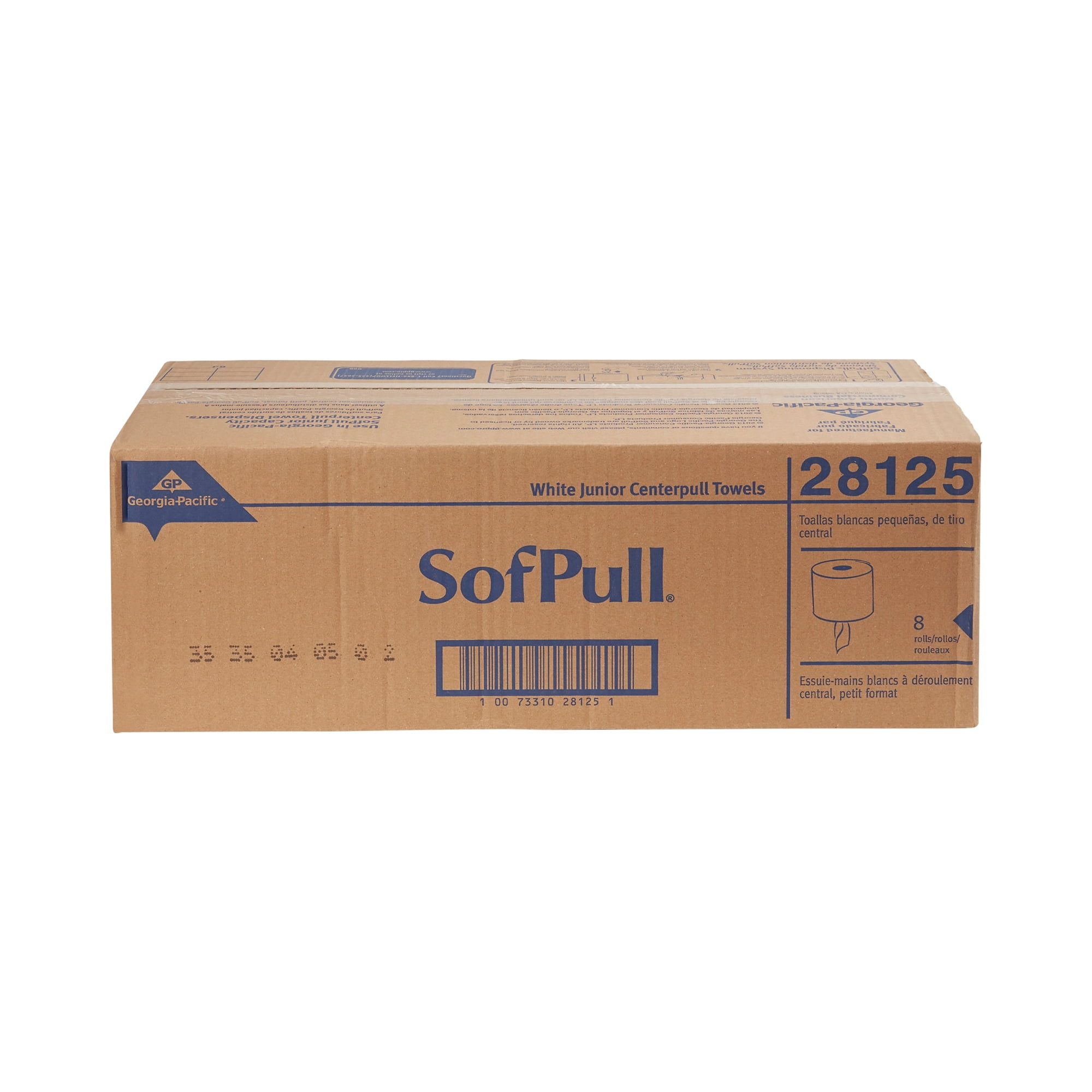 SofPull 28125 White Premium 1-Ply Junior Capacity Centerpull Towels, Case of 8