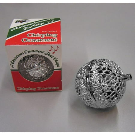 3 quot silver filigree chirping bird ball shaped christmas chirping bird christmas ornament