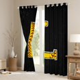 thumbnail image 3 of Feelyou Cartoon Baseball Print Curtains Pack of 2 (42x84 Each), Monogrammed L Curtains Blackout, Black Gold Stripes Abstract Bedroom Curtains, Blackout Curtains Bedroom Decor, 3 of 6