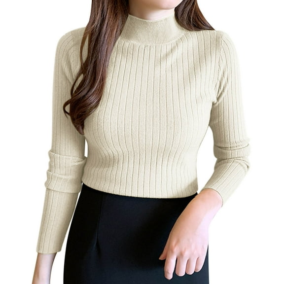 ZJXFGS Turtle Neck Sweater for Women,Long Sleeve Sweater,Womens Sweater,Knit Sweater,Wool Sweater Women Multi-color One Size
