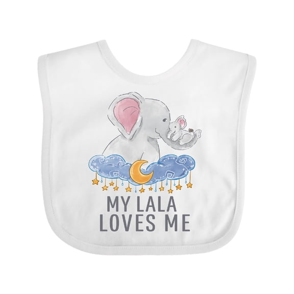 Inktastic I Love My Lala Elephant Family Boys or Girls Baby Bib
