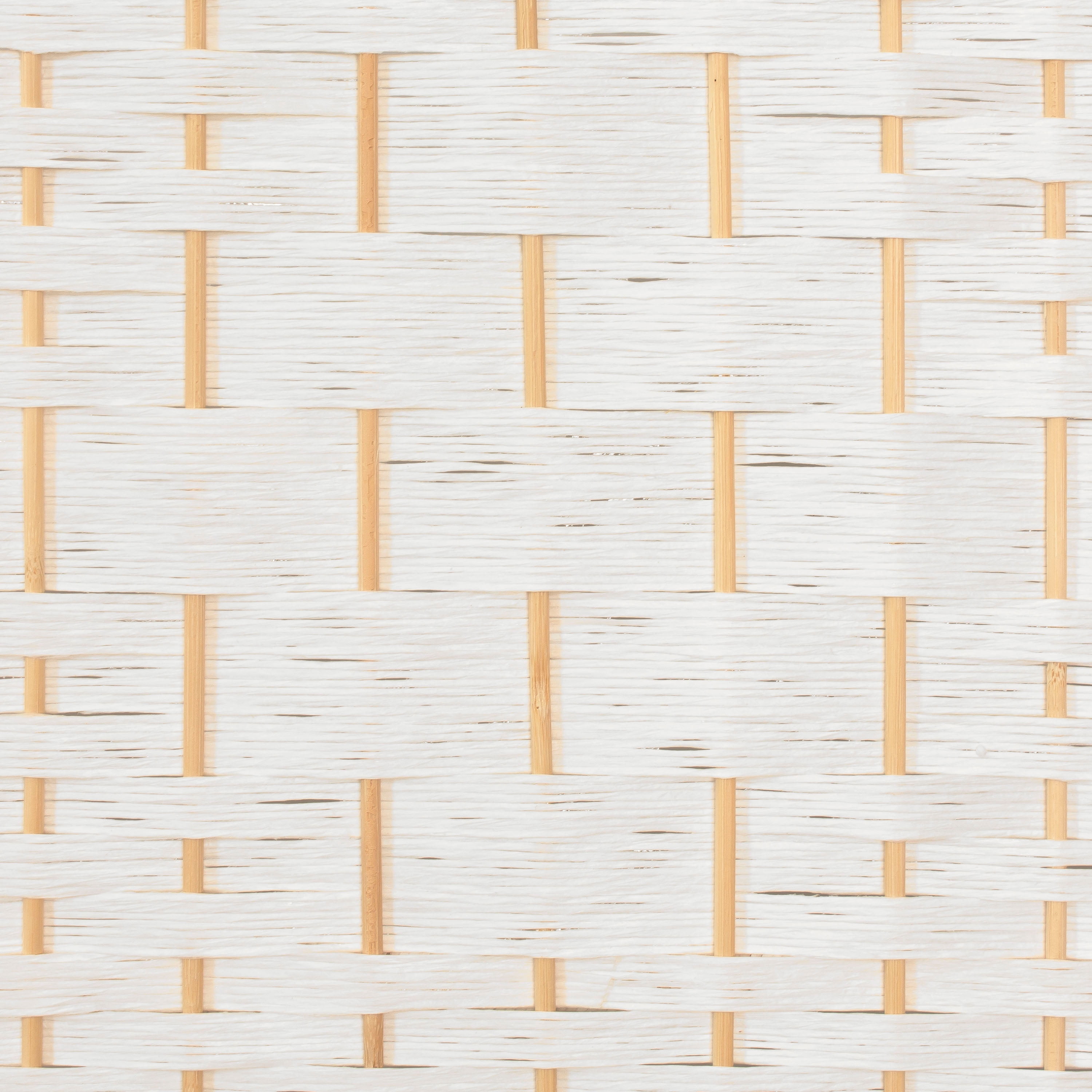 Red Lantern 2 ft. Short Fiber Weave Folding Screen - White - 8 Panels