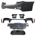 thumbnail image 5 of Ikon Motorsports Front + Rear Bumper Cover w/ Lip Compatible With 2017-2020 BMW G30 G31 5 Series, Unpainted CS Style Bumper Conversion With Sensor Holes Park Asst ACC Cover + 3PCS Front Lip Spoiler, 5 of 7