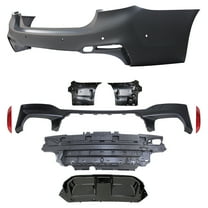 Ikon Motorsports Rear Bumper Cover Compatible With 2017-2020 BMW G30 G31 5 Series, Unpainted CS Style Rear Bumper Conversion With Sensor Holes Park Asst ACC Cover
