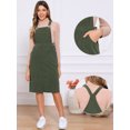 thumbnail image 2 of DARING DIVA Midi Pinafore Dress with Adjustable Straps and Pockets Small Army Green, 2 of 6