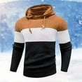 thumbnail image 1 of MHFRRA Sudadera Deportiva Informal de Manga Larga con Capucha y Bloques de Color para Hombre, Otoño E Invierno Amarillo, 1 of 3