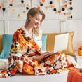 Matoen Halloween Pumpkin Blanket, Fall Halloween Fleece Blanket Gifts