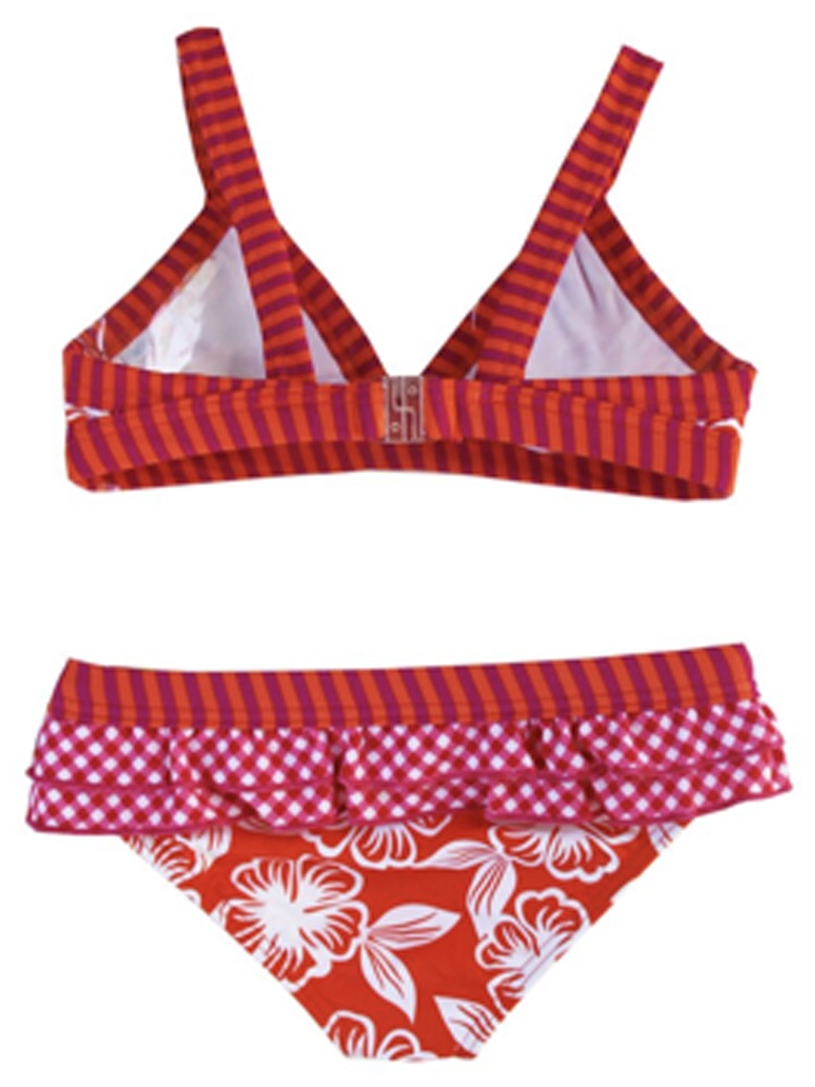 Azul Swimwear Azul Little Girls Orange You Glad Floral Triangle Pc