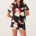 thumbnail image 4 of Conjunto de pijama Luckinbaby para mujer, satén y seda, Papá Noel, 4 of 6