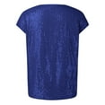 thumbnail image 5 of AOMPMSDX Tank Tops For Women Solid Color Sequin Top Shirt Vest Round Neck Topgreat Daily Wear For Women 2024 Wardrobe Blue Sleeveless Basic Camisole Top XL, 5 of 7