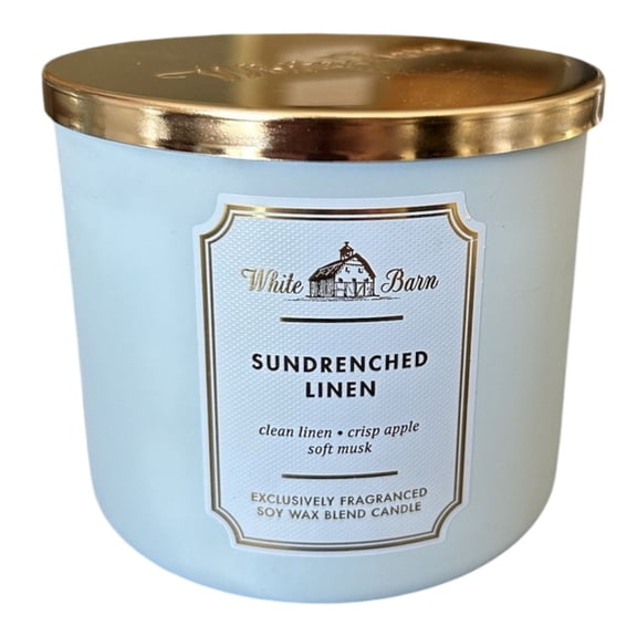 Bath and Body Works Sundrenched Linen 3-Wick Scented Candle (14.5 OZ / 411 G)