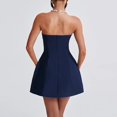 thumbnail image 5 of Women's Strapless A-Line Mini Dress Sleeveless Fit and Flare Short Party Graduation Dress, 5 of 7