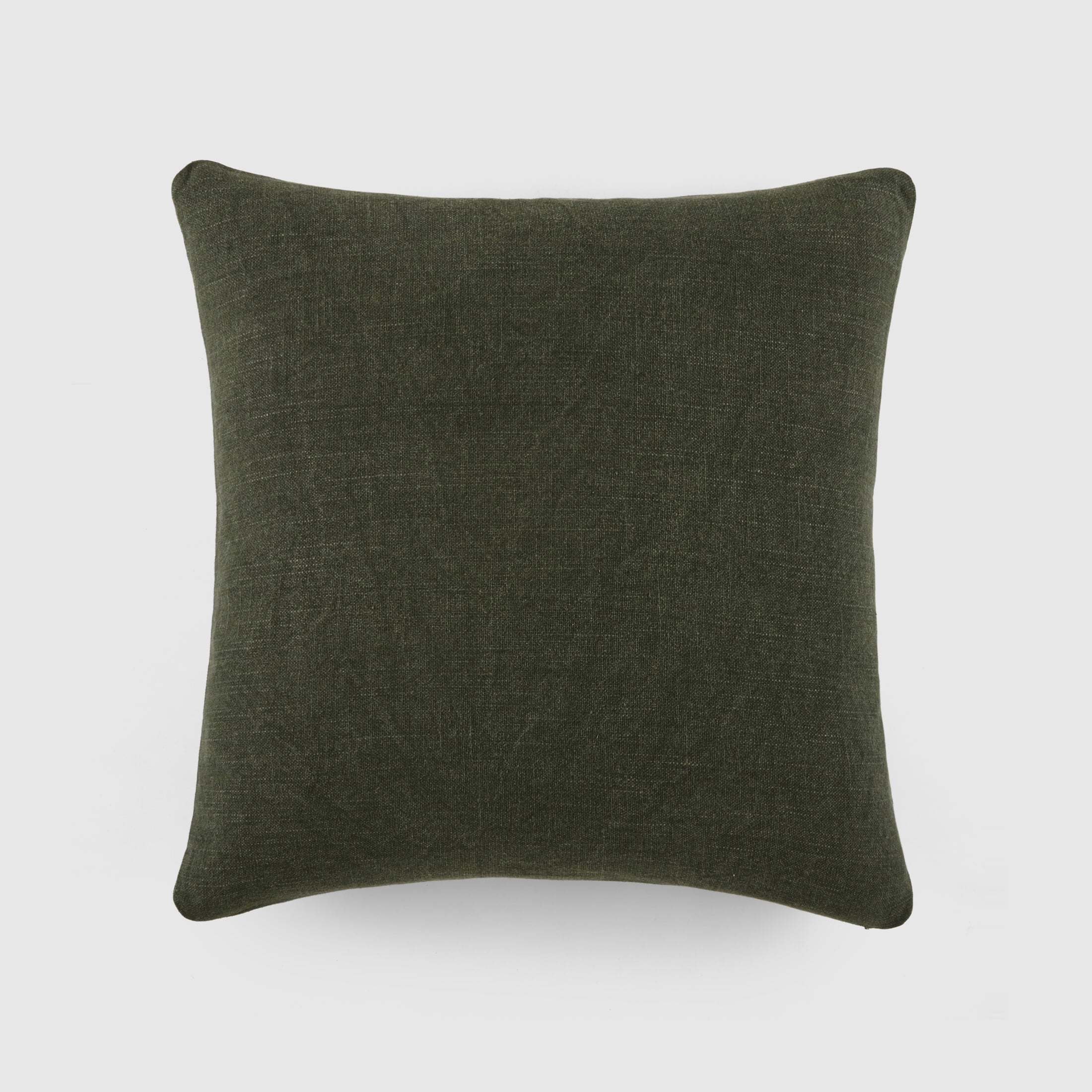 Stone Washed Throw Pillows in Distressed Cotton Solid Olive Gree by Comfort Canopy