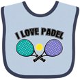 thumbnail image 3 of Inktastic I Love Padel Sports Quote Girls Baby Bib, 3 of 4