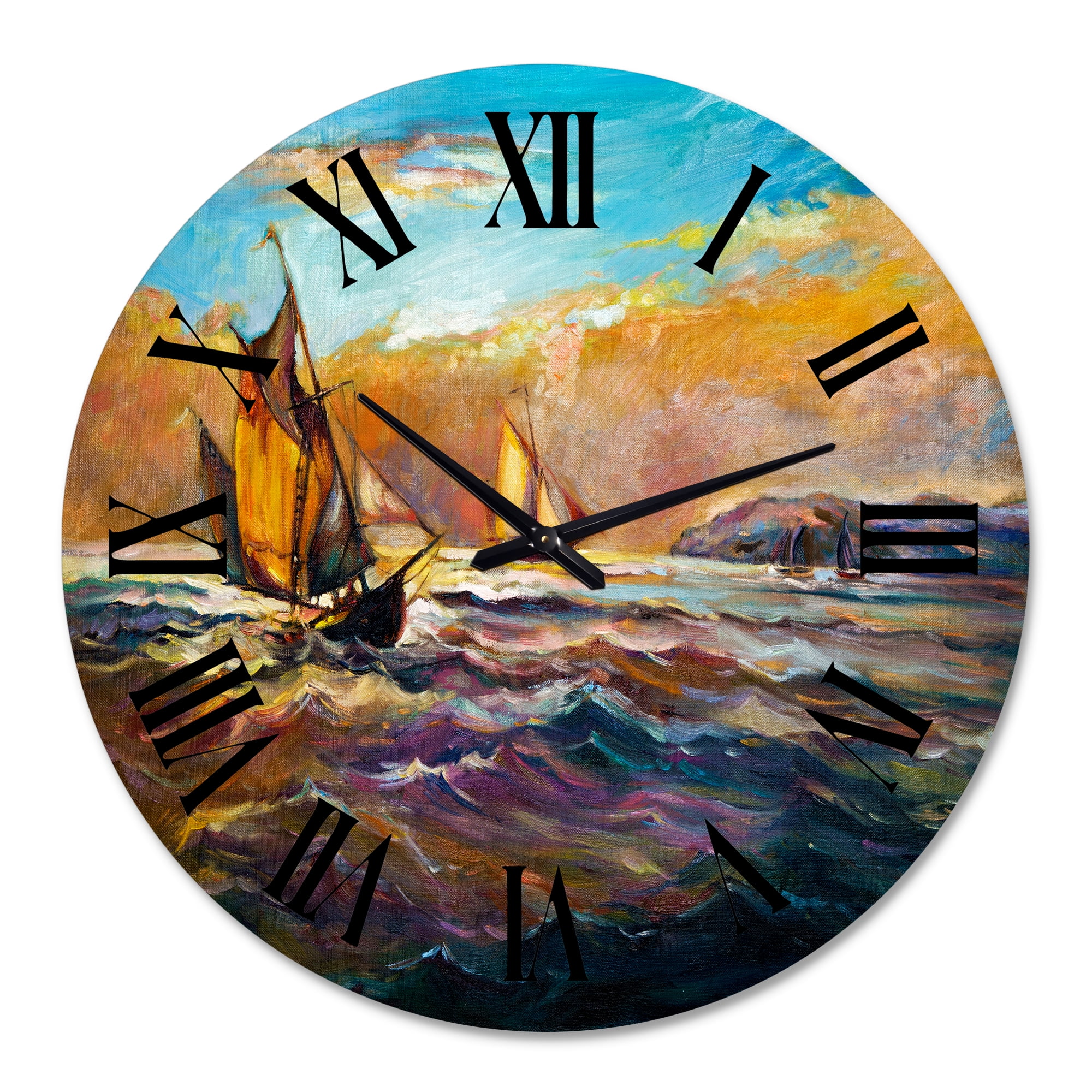 Designart 1 in Coastal Wall Clock